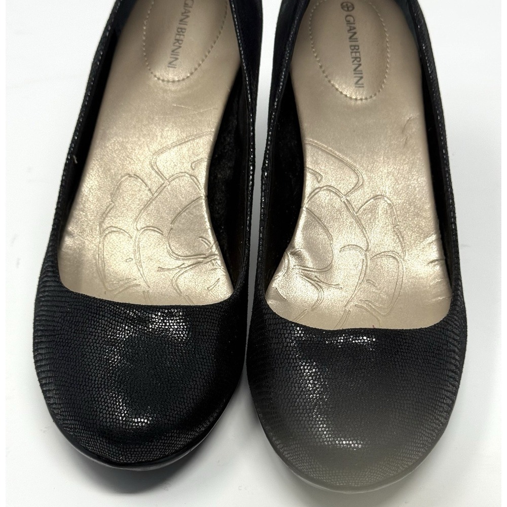 Giani Bernini Black Patent Leather Platform Pumps Shoe SnakeSkin Women's 7.5 W - Picture 4 of 9